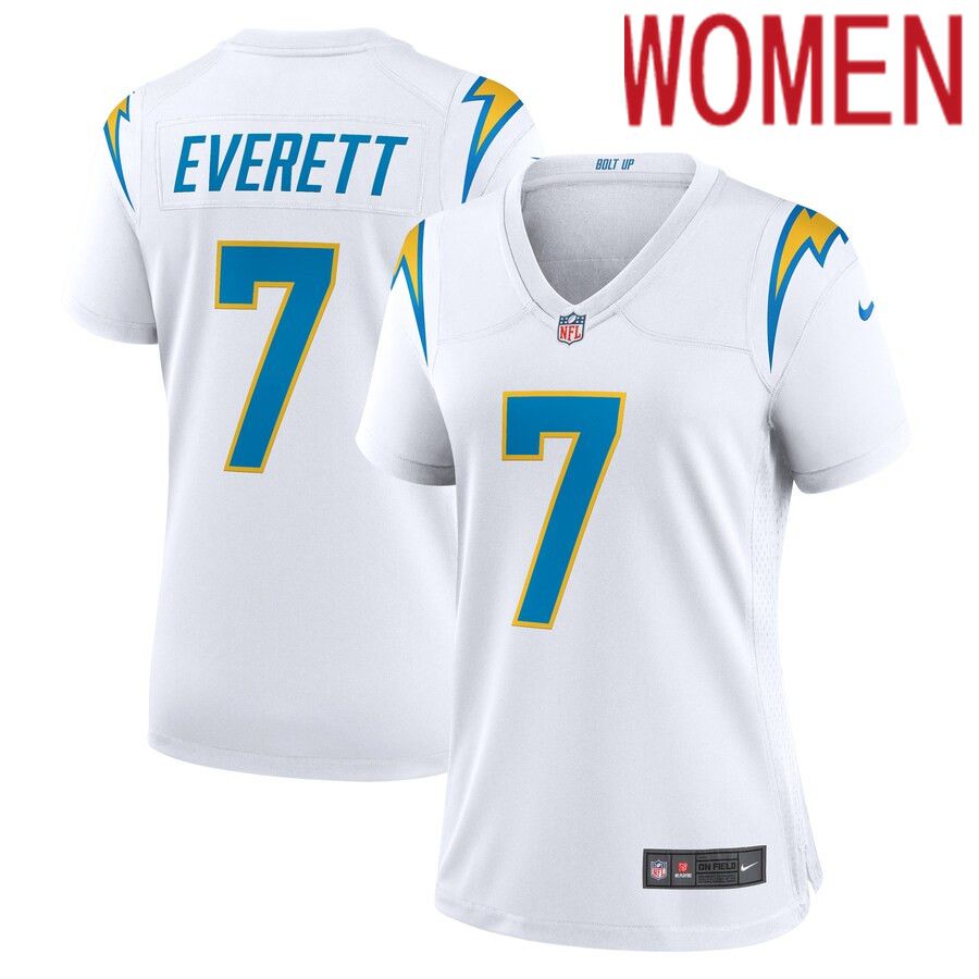 Women Los Angeles Chargers #7 Gerald Everett Nike White Game Player NFL Jersey->women nfl jersey->Women Jersey